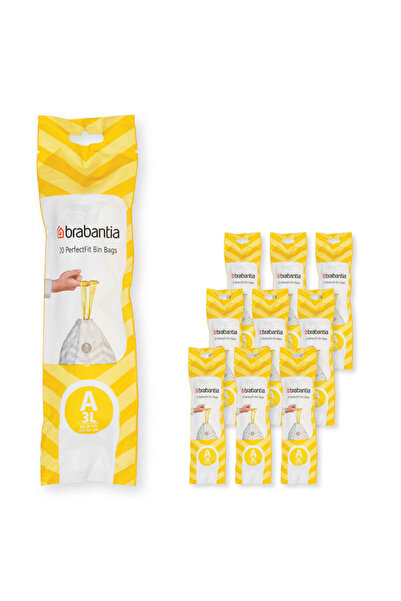 Brabantia PerfectFit Sort&Go/Touch Bin Bags 1005561, Size A, 3 l, 200 pieces,...