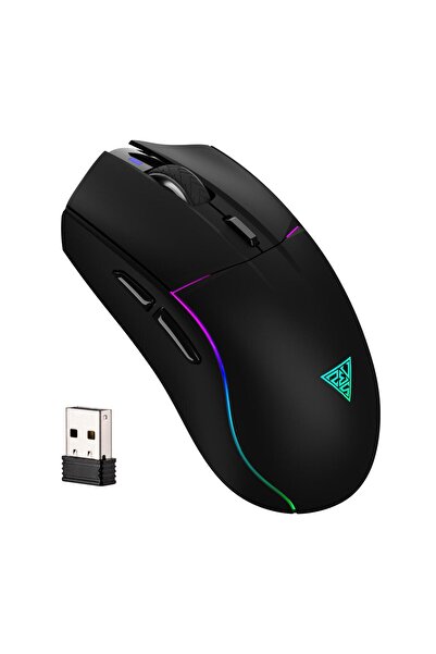 gamdias Mouse gaming wireless Bluetooth si cu fir Hades M3, iluminare aRGB, 10000 DPI, Negru