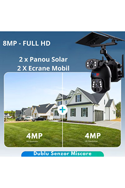 Taggo 4G Solar Security Camera, HD Dual 6MP, Night Vision, 2-Way Audio, Weatherproof