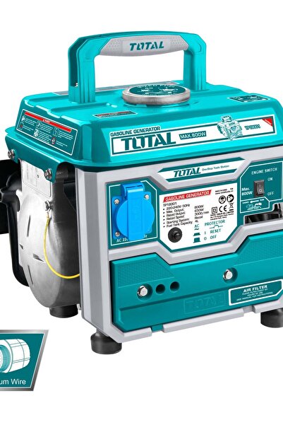 TOTAL مولد بنزين ثنائي الأشواط TP18001، 800 واط، 2 حصان