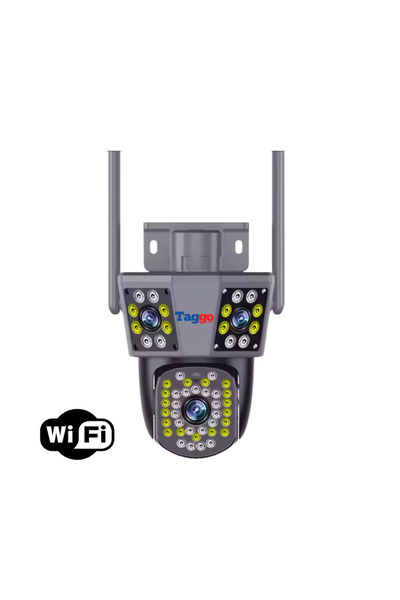 Taggo Cameră de supraveghere WiFi 3K cu triplu obiectiv, control prin aplicație și urmărire automată