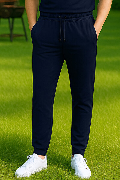 REMSA Ανδρικό παντελόνι με ίσιο πόδι και ελαστική μέση με 3 τσέπες 5740 Navy Blue