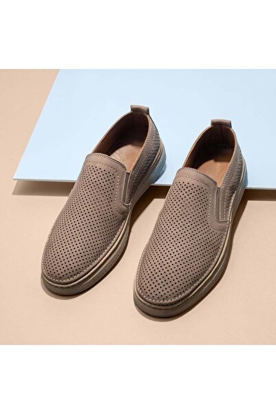 Modlet.ro Ανδρικά καφέ διάτρητα casual παπούτσια από γνήσιο Σουέτ Δερμάτινο M...