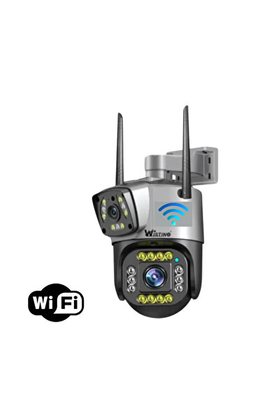 Taggo Cameră de securitate Wi-Fi 4K cu obiectiv dual, 8MP, control prin aplicație, vedere nocturnă, rezistentă la intemperii IP66