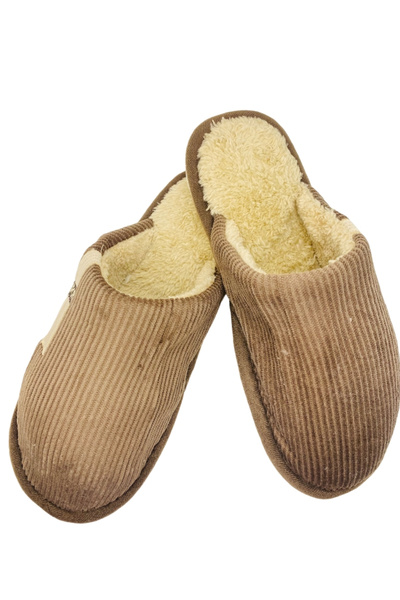 CRACOS Warm slippers for men, brown, size 44-45, fur lined, 28 centimeters