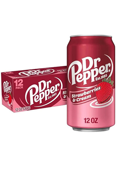 Dr. Pepper دكتور بيبر فراولة وكريمة 355 مل × 12