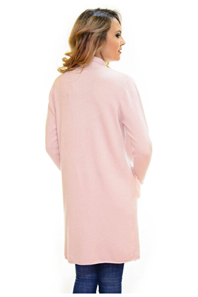 Elis Fashion Long Fluff Cardigan Rose