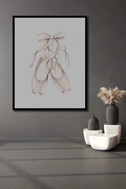 Teona Ahşap Tablou decorativ din lemn dreptunghiular cu aspect de cadru de pantofi de balerină