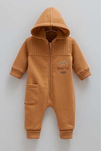 Caramell Animals World Pocket Detail Hooded Jumpsuit Brown