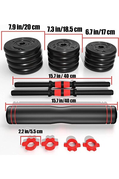 Rovyfota Dumbbells Barbell Set With Connecting Rod, Adjustable Dumbbells Set, Adjustable Lifting Tra