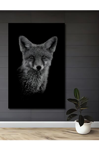 Teona Ahşap Tablou decorativ din lemn dreptunghiular Portret de vulpe Aspect ...