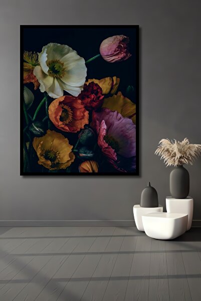 Teona Ahşap Tablou decorativ din lemn dreptunghiular Dansul culorilor Aspect cadru cu flori