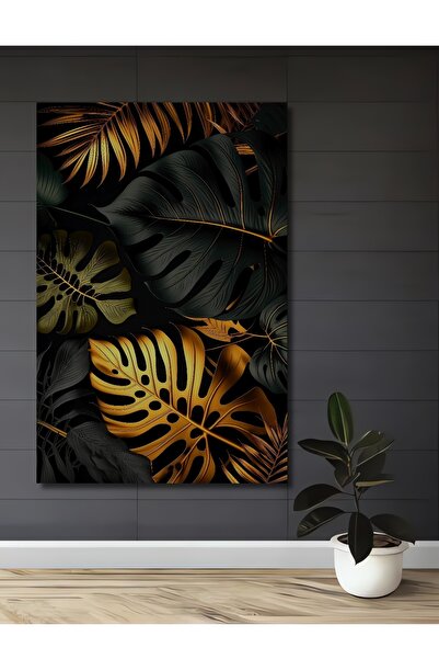 Teona Ahşap Textura frunze tropicale din lemn decorativ MDF dreptunghiular pi...