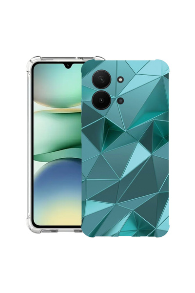 bestcase Carcasă antișoc pentru Xiaomi Redmi 15C 4G (171 mm), mozaic verde, 2...