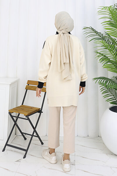 benguen Patterned Knitwear Tunic S3017 Stone Color