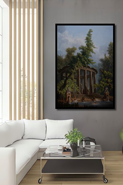 Teona Ahşap Tablou decorativ din lemn dreptunghiular cu aspect de cadru antic de pădure templieră