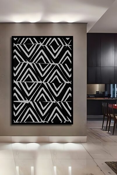 Teona Ahşap Tablou decorativ din lemn dreptunghiular, alb-negru, cu aspect de...