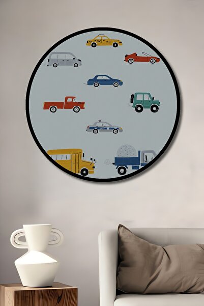 Teona Ahşap Cadrul rotund decorativ din lemn arată pictura Colecția de instru...