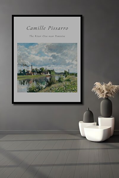 Teona Ahşap Tablou decorativ din lemn dreptunghiular, fabrici pe râul, aspect de cadru