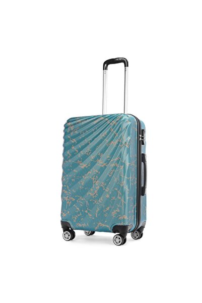 Wexta Wx-300 Baskılı Mint Yeşili Orta Boy Valiz / Seyahat Bavulu