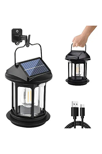 HAMER Solar Powered Wall Hanging Lantern Spotlight with Light Sensor