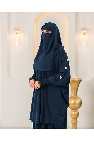 MÜHTEŞEM TEKSTİL yeni sezon kadın tesettürlü çarşaf 3 lü parçalıdır