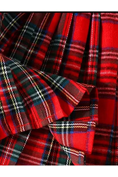 ŞAHPERA BUTİK Plaid Detailed Skirt