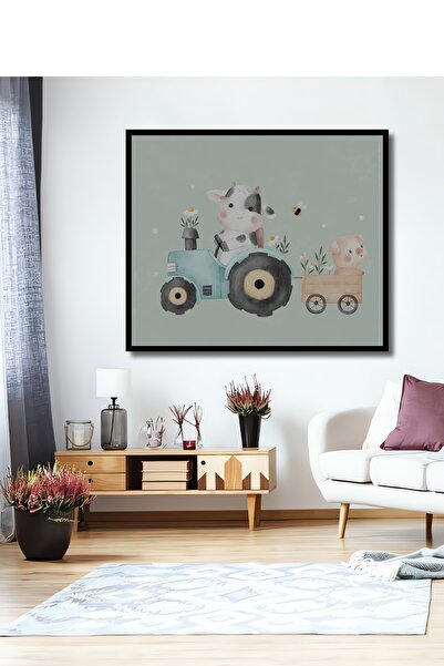 Teona Ahşap Tablou decorativ din lemn dreptunghiular Vizionarea vacii și a po...