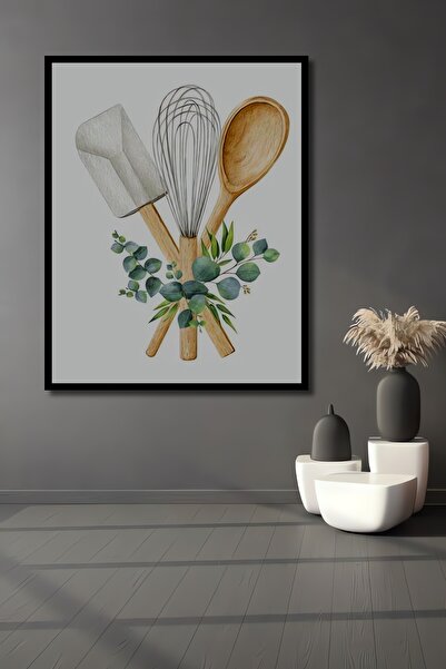 Teona Ahşap Tablou decorativ din lemn dreptunghiular pentru ustensile de bucătărie, aspect cadru stil natural