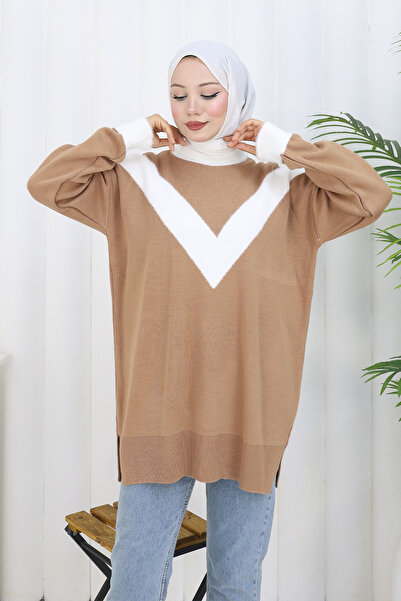 benguen Patterned Knitwear Tunic S3017 Mink