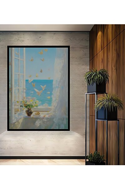 Teona Ahşap Tablou decorativ din lemn dreptunghiular cu fereastră deschisă și...