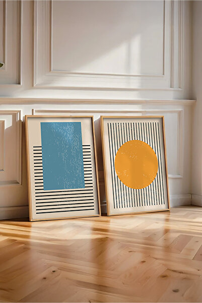 huhuli Set de pictură din 2 piese cu ramă din lemn Huhu1