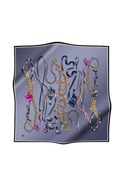 Vissona Eșarfă de mătase Tivil 17558 - 10 - 0031 Model cu lanț indigo