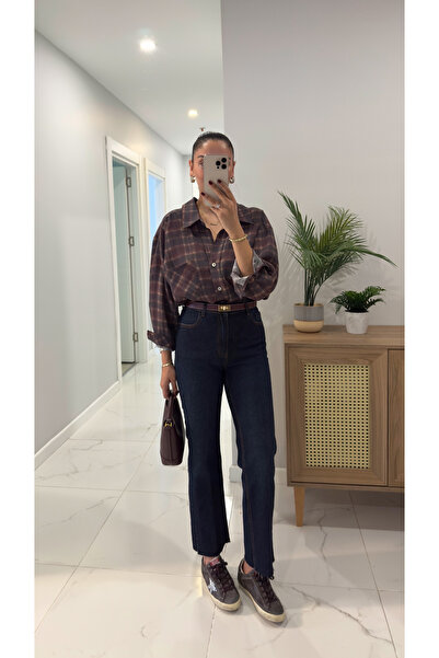 BİRCANÇİL Josef Dark Blue Kesik Paça Straight Jean