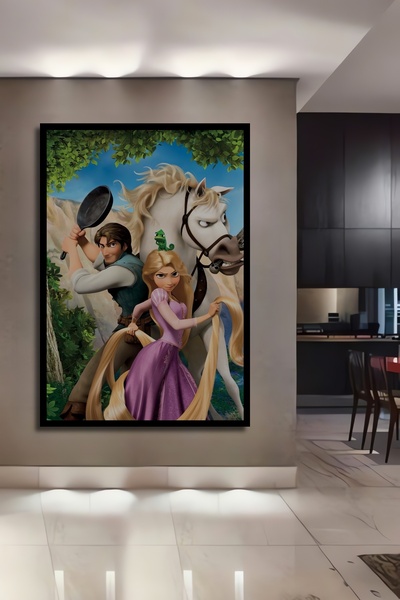 Teona Ahşap Tablou decorativ din lemn dreptunghiular Rapunzel Reincarnation Frame Look