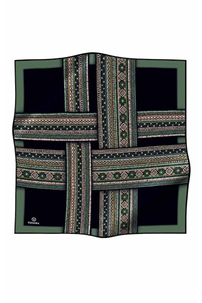 Vissona Μεταξωτό μαντήλι Tivil 17025 - 5 - 0001 - 0036 Πράσινο σχέδιο μπατίκ