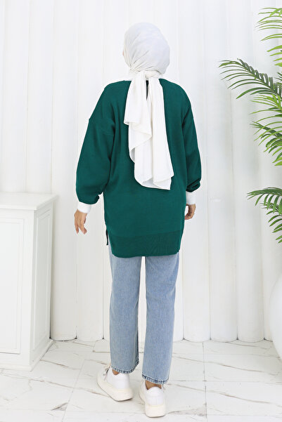 benguen Πλεκτό με σχέδιο Tunik S3017 Emerald Green