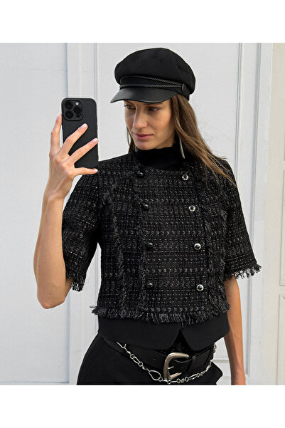 İpekyol Textured Jacket with Karma Buttons