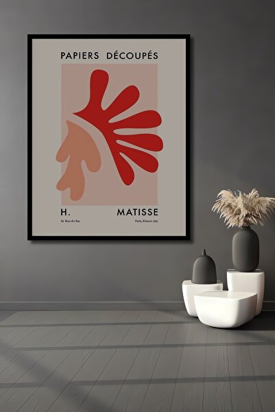 Teona Ahşap Tablouri decorative din lemn dreptunghiulare cu aspect de cadru Papiers Découpés Matisse