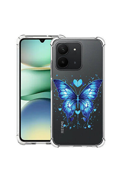 bestcase Carcasă antișoc pentru Xiaomi Redmi 15C 4G (171 mm), fluture albastr...