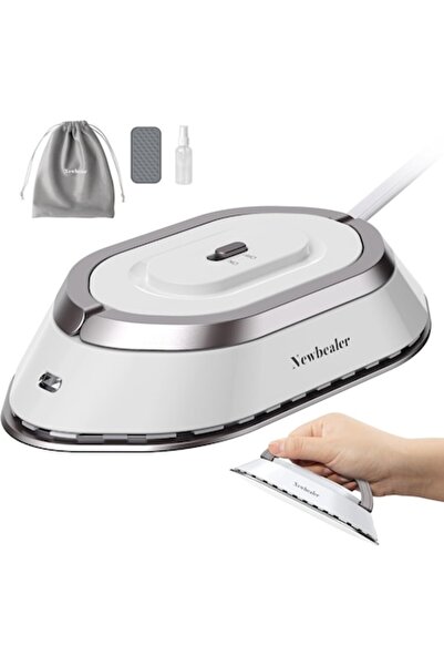 Newbealer Fier de călcat de călătorie cu tensiune dublă - 120V/220V, Uscare, Ușor, Fără abur, pentru haine, Non-