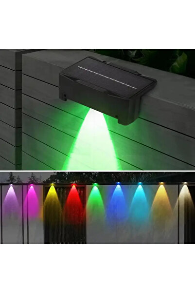 HAMER Black solar searchlight, 7 RGB lighting colors