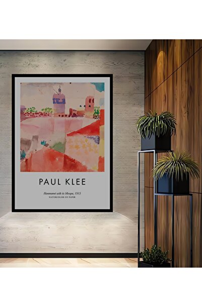 Teona Ahşap Tablou decorativ din lemn dreptunghiular cu vedere la cadru peisaj urban Paul Klee