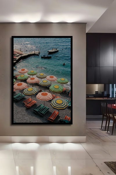 Teona Ahşap Tablou decorativ din lemn dreptunghiular umbrele colorate aspect ...