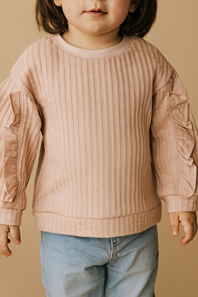 Arin Baby KIZ BEBEK , KIZ ÇOCUK ŞIK KOLU FIRFIRLI DETAYLI ÜST