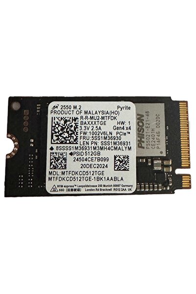 Micron 2550 512GB 5000/4000MB/s Gen4x4 M.2 22x42 SSD