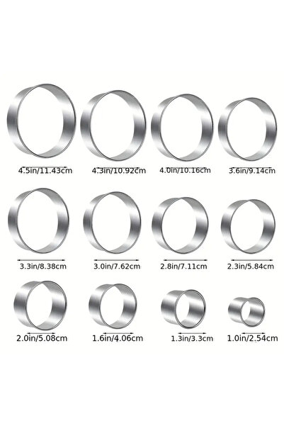 Choice1 12 قطعة 11/12 قطعة من قواطع البسكويت المستديرة المصنوعة من الفولاذ ال...