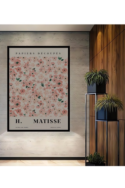 Teona Ahşap Διακοσμητικό ξύλινο ορθογώνιο έργο τέχνης με μοτίβο λουλουδιών He...