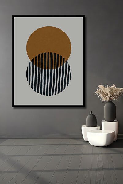 Teona Ahşap Tablou decorativ din lemn dreptunghiular cu aspect circular de ge...