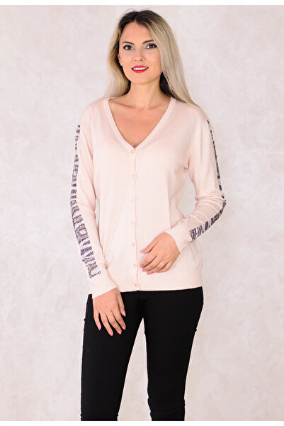 Elis Fashion Cardigan Silver Shimmer Pink